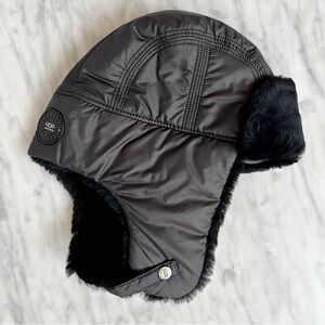 UGG Black Faux Fur Trapper Winter Hat